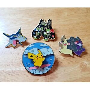 Lot of 4 Official Pokémon Pins – Zygarde, Morpeko V-Union, Pikachu, Sharpedo